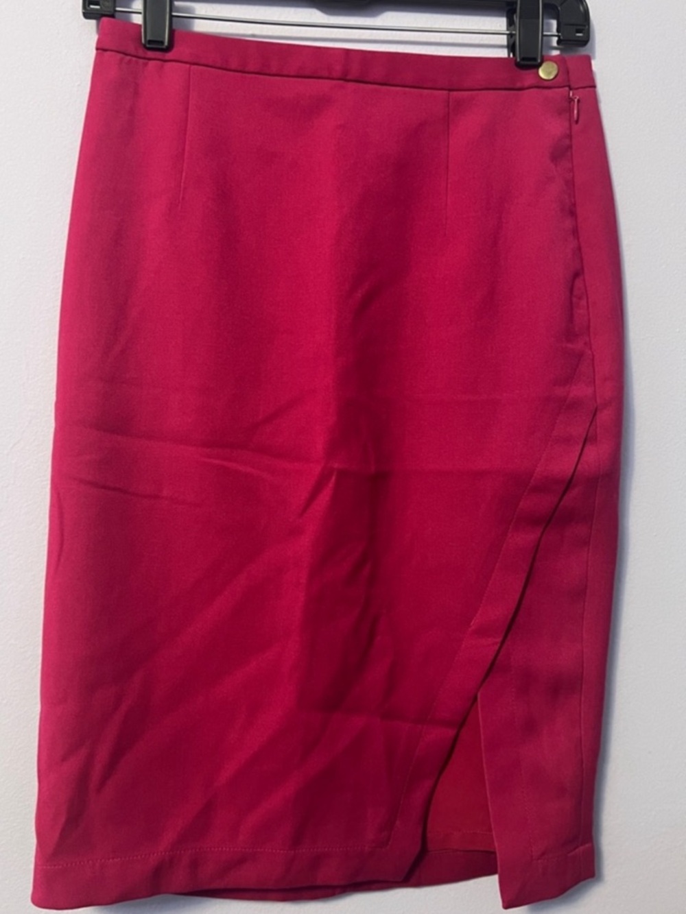 The Limited Magenta Pencil Skirt with Side Slit